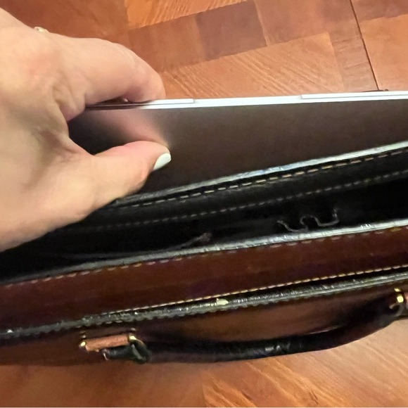 Vintage Y2K leather brief case black brown - Picture 8 of 8